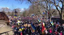 Rally against the Russian invasion of Ukraine in Bern, Switzerland