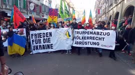 Thousands protest against invasion of Ukraine in Bern, Switzerland