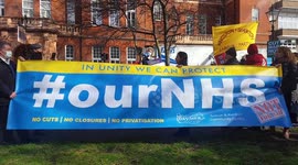 Nurse and health workers union Save our Services at Great Ormond street london