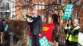 Labour Mp John  McDonnell adresses the nurses rally Great Ormond street hospital