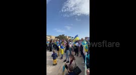 Protest in La Valette, Malta against Russia's military moves