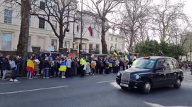 Protest against the invasion of Ukraine outside the Russian Embassy in London, UK