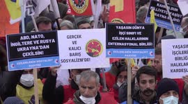 'No to imperialist war' chants at pro-peace rally in Istanbul, Turkey