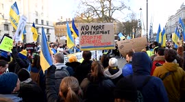 Solidarity with Ukraine protest opposite Downing Street in London