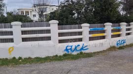 Wall of Putin's ex-wife's villa in SW France covered in pro-Ukraine graffiti