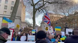 Ukraine protest at Downing Street / Whitehall , London - Stop Putin , Stop the War