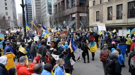 Thousands join anti war rally in Vancouver, Canada