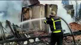 Firefighters put out blaze in Chernihiv, north of Kyiv, amid intensifying war in Ukraine