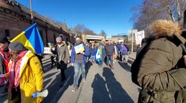 Hundreds of Stand with Ukraine protesters march through central Edinburgh