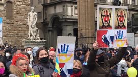 Florentines hold solidarity protest for Ukraine during Russian invasion