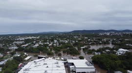 Streets and suburbs underwater in drone footage of Brisbane 2022 floods