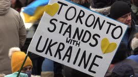 Toronto's Ukrainian community hold massive rally against Russia's incursion