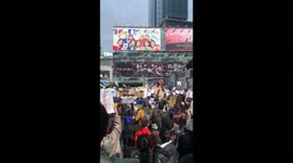 Japan: Ukrainians And Supporters Protest Russian Invasion At Shibuya Station