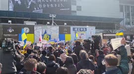 Japan: Ukrainians And Supporters Protest Russian Invasion At Shibuya Station 2