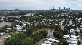 Drone footage captures scale of flooding in Fairfield and other parts of Brisbane, Australia