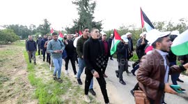 Hamas-led protest against statements made by French PM calling Jerusalem the Jewish 'eternal capital'