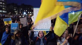 STAND WITH UKRAINE protest in Trafalgar Square, London, UK