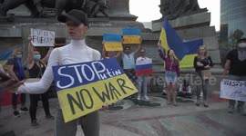 Ukrainians in Mexico City protest Russia's invasion of Ukraine