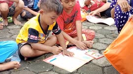 Trauma healing for children displaced by the earthquake in West Pasaman, Indonesia