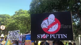 Protest held outside South Africa's parliament rallying against Russia's invasion of Ukraine