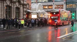 Huge Bus Queues In London Due To Tube Strike