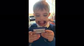 Sons first try at the game speak out, very funny watching him try to insert the mouth piece and form a sentence
