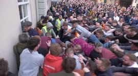 Violence erupts and punches thrown as BRUTAL Atherstone Ball Game returns after absence