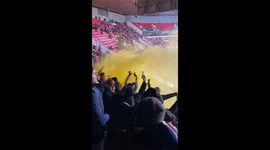 Fenerbahce fans light Bengal fire at UEFA match