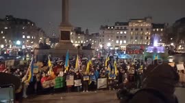 Pro Ukraine protest at Trafavalger Square with vigil