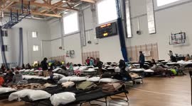 Makeshift refugee centre at Polish school welcomes those fleeing Ukraine