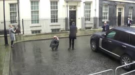 UK PM Boris Johnson leaves Downing. Street with Ukrainian ambassador in another display of solidarity ahead of PMQs