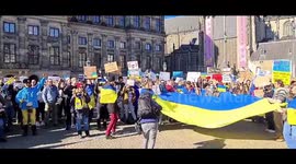 Big demonstration against the war in Amsterdam, Netherlands