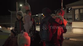 Ukrainian refugees flee to Palanca, Moldova