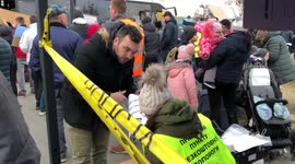 Makeshift refugee center set up in Przemyśl