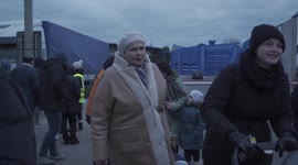 moldavian ukrainian border - 02 28 2022: ukranian mothers refugees with children crossing moldavian border
