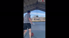 'Trickshot artist brilliantly pulls off a cool MULTISPORT shot 
'
