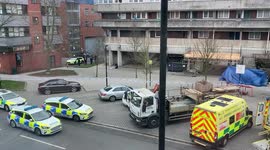 Major police response as reports say man chased by police fell out of second floor balcony in Southampton, UK