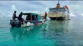 Passenger ship runs aground in shallow waters off Indonesian island