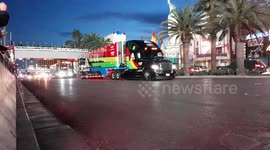Nascar hauler parade returns to the Las Vegas strip for race weekend