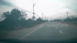 Truck's tyre explodes while carrying 12 tonnes of red soil