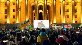 'If we win, it will be a victory for the whole democratic world': Volodymyr Zelensky's global address rallies enormous gathering of Georgians is Tbilisi