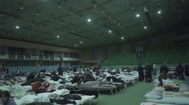 chisinau, moldova - march 4 2022: chisinau sports arena with ukrainian refugees