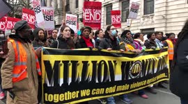 Hundreds march through London against violence towards women
