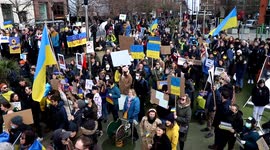 Massive Turnout For Anti war / Pro Ukraine Protest, in Manchester England