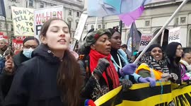 Hundreds take part in 'Million Women Rise' march in London ahead of International Women's Day