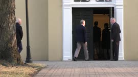 President of the United States Joe Biden arrives at St. Joseph on the Brandywine Roman Catholic Church in Wilmington, Delaware to attend mass on March 5, 2022