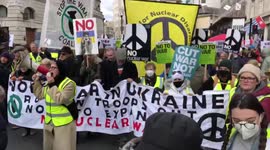 Thousands begin march in London against Russia’s invasion of Ukraine