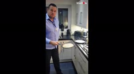 'UK man gets cocky after a couple of successful pancake tosses *INSTANT REGRET*'