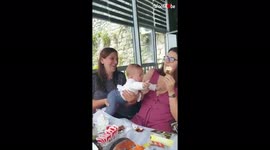 Adorable baby girl REALLY wants ice cream