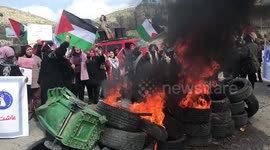 Female demonstrators rally in Palestine calling for equality ahead of International Women's Day
